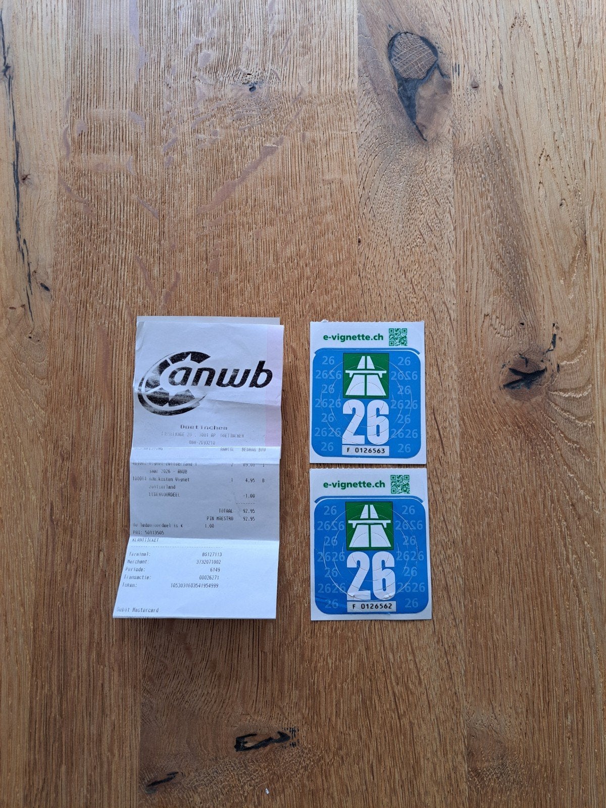 2x Vignet Zwitserland beschikbaar vanaf 15 augustus, Ophalen