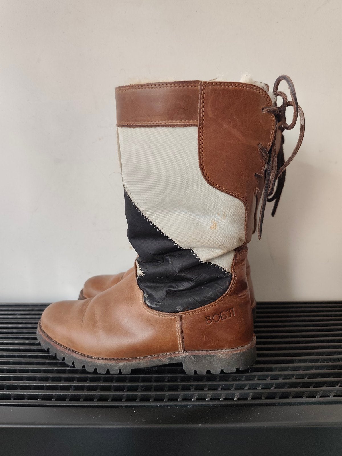 Boeji, wolgevoerde leren laarzen, mt 37, Kleding | Dames, Hoge laarzen, Bruin, Ophalen of Verzenden, Boeji