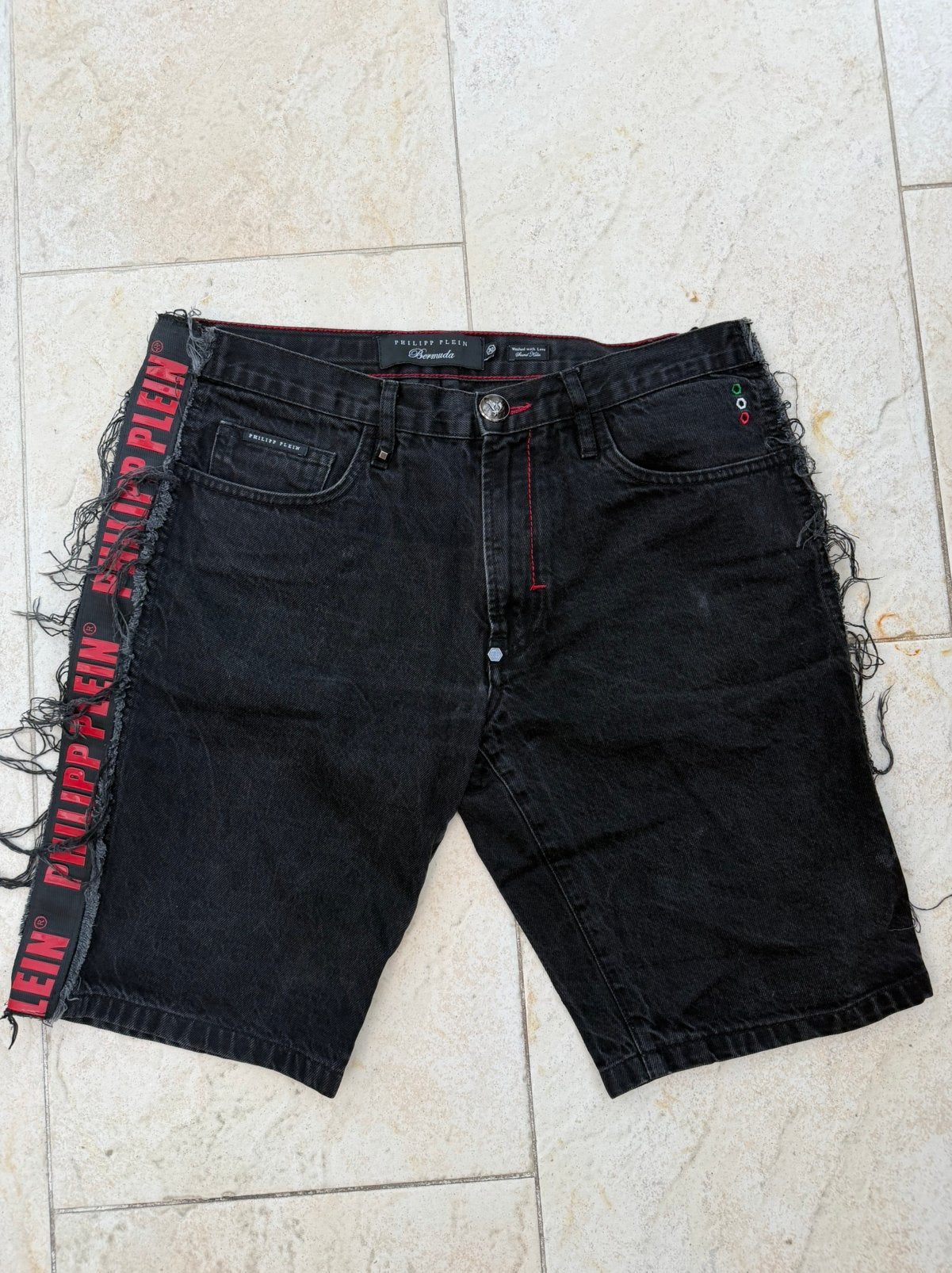 Philipp plein short, Ophalen of Verzenden, Zo goed als nieuw, Blauw, W36 - W38 (confectie 52/54)