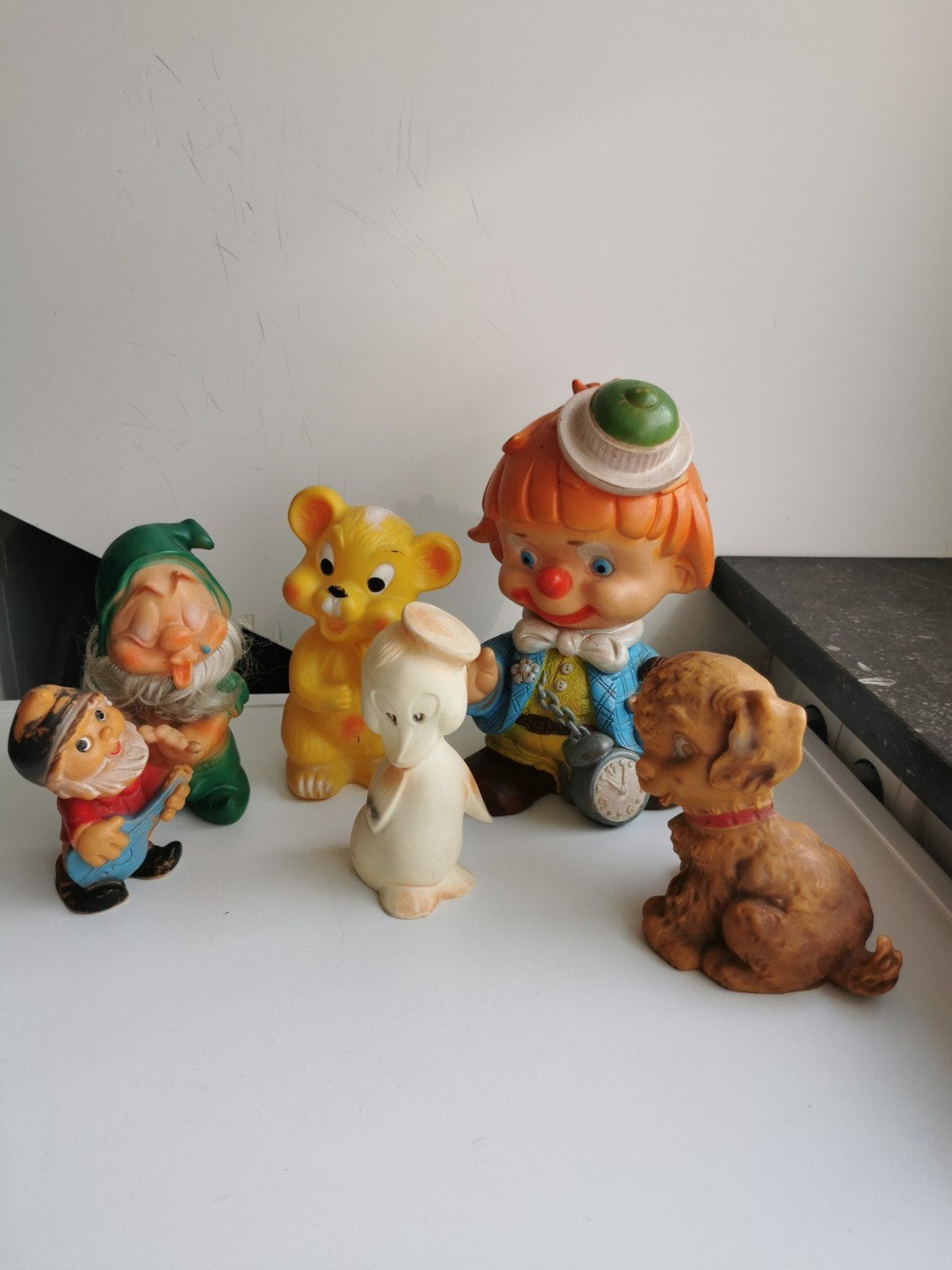 Lotje vintage piepfiguurtjes in patina staat, Ophalen of Verzenden