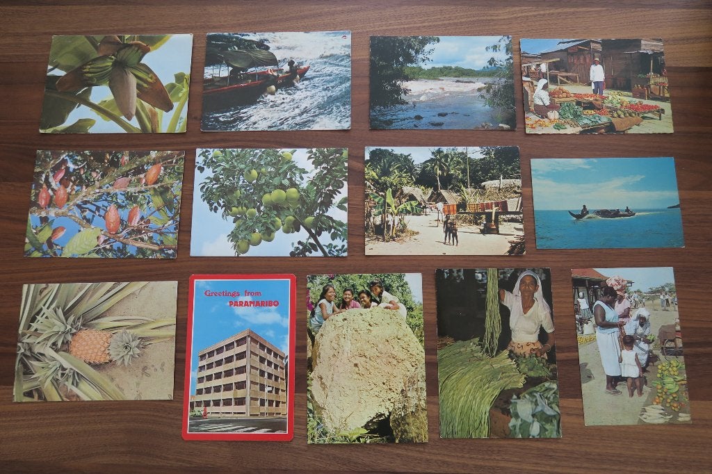 Ansichtkaarten Suriname ongelopen jaren 50-80 (13x), Verzamelen, Ophalen, 1960 tot 1980, Buiten Europa