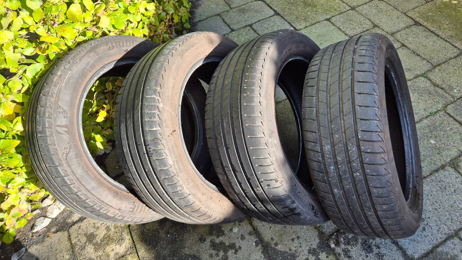 4 Bridgestone Turanza banden 205/55 R17 4 mm, Auto-onderdelen, Gebruikt, 17 inch, Band(en), Personenwagen