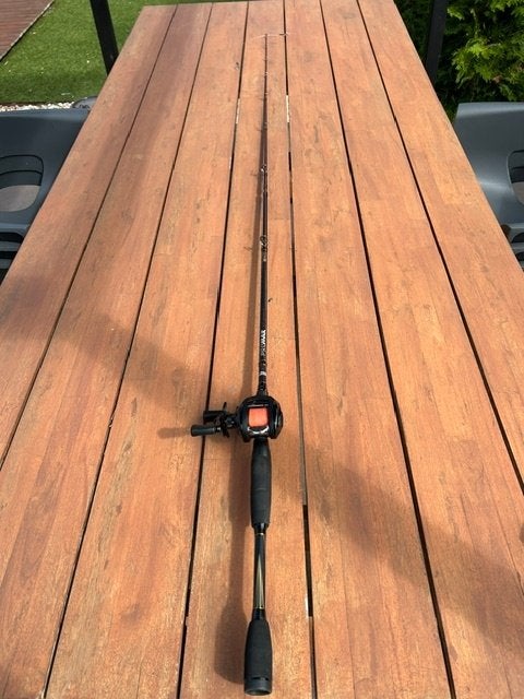 Abu Garcia ProMax reel hengel, Watersport en Boten, Ophalen, Zo goed als nieuw, Werphengel