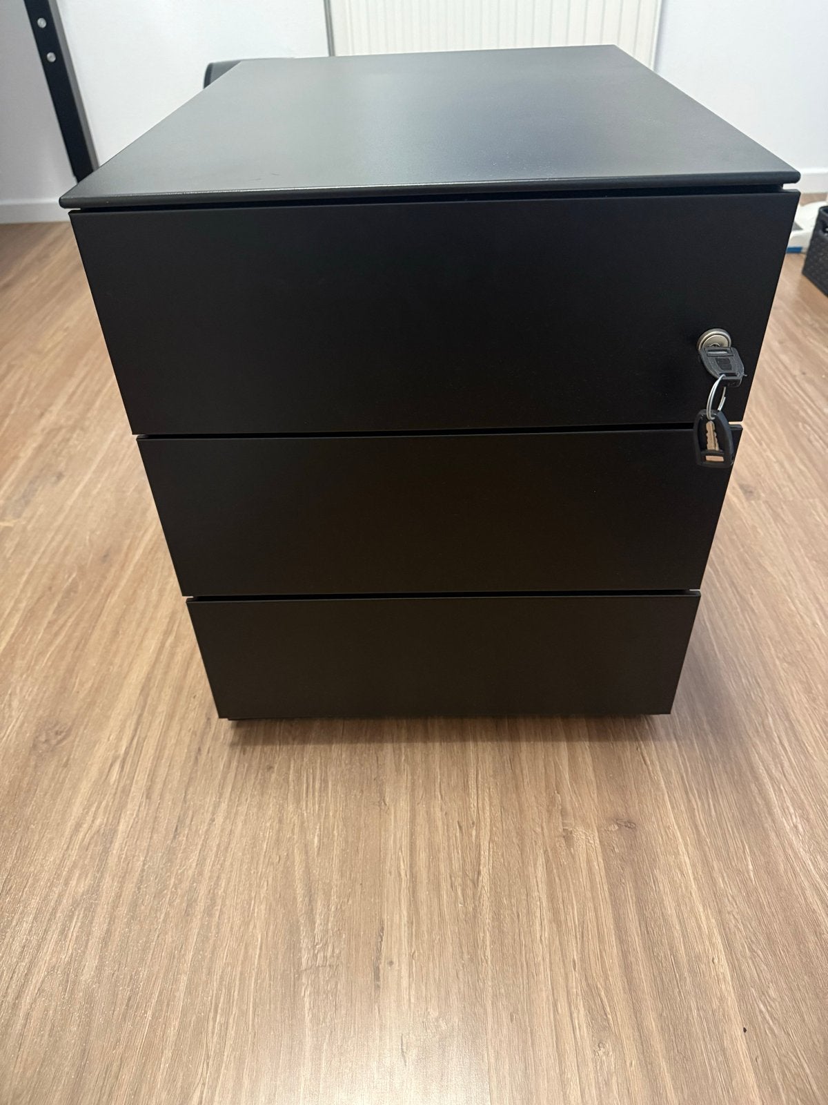 Zwarte stalen ladeblok met 3 laden, 57x42x50 cm, Ophalen, Gebruikt