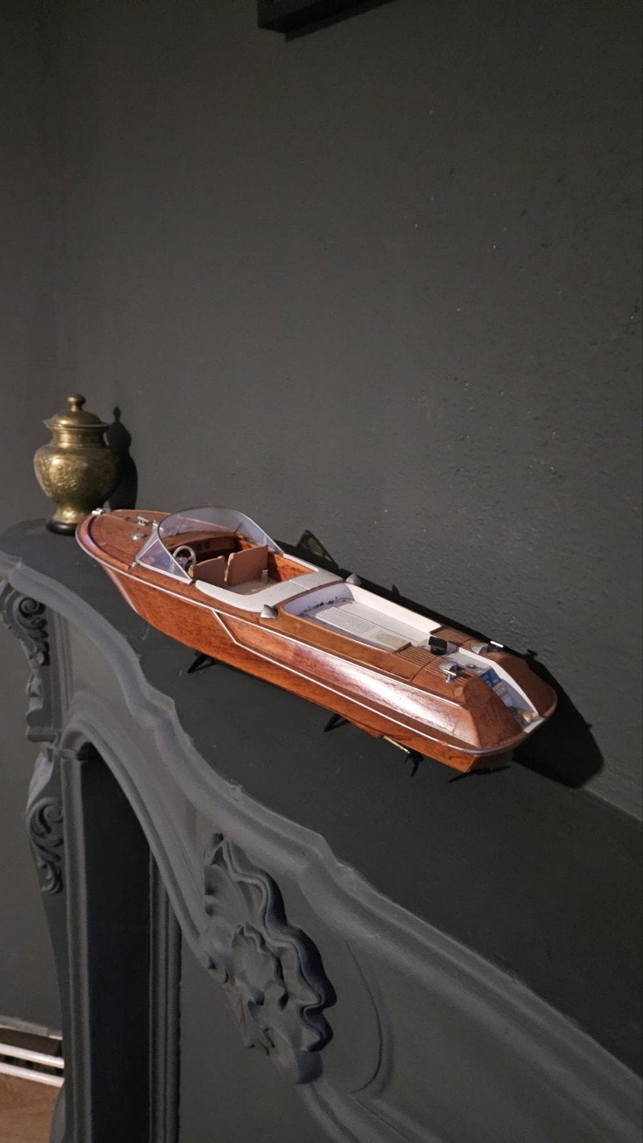 Prachtig houten modelbootje - Riva Aquarama stijl, Ophalen of Verzenden, Zo goed als nieuw, Groter dan 1:32, Overige merken