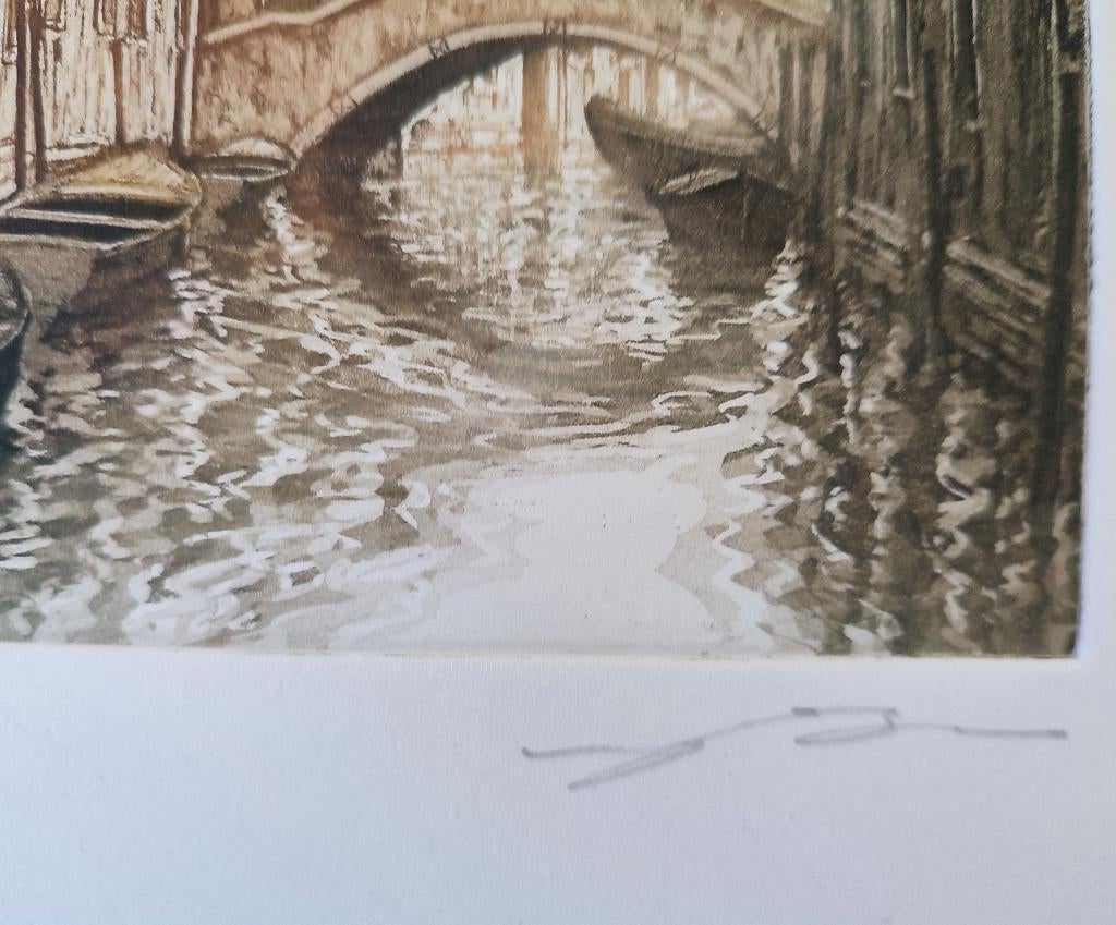 Ugo Baracco, Venetië: handgesigneerde en genummerde litho, Verzenden