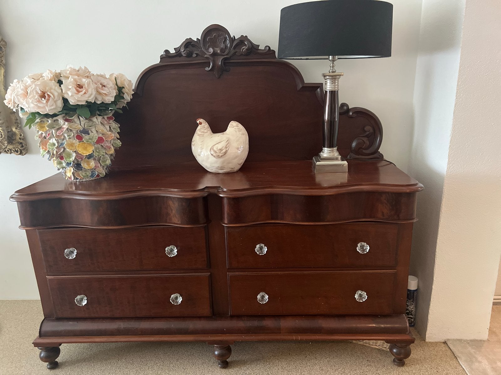 Antieke Empire/Victoriaanse Commode - Mahonie - ca. 1860-188, Antiek en Kunst, Ophalen