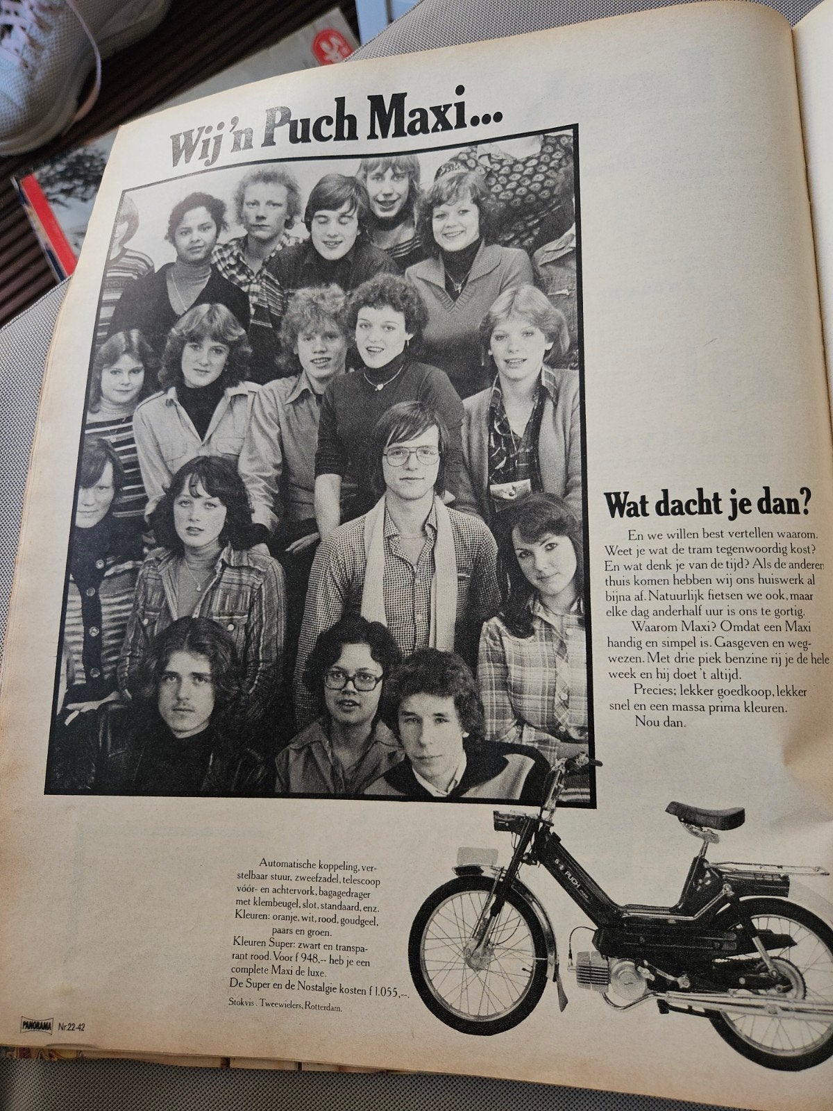 Puch Maxi bromfiets - pagina knipsel, Verzamelen, Ophalen of Verzenden, Knipsel(s)
