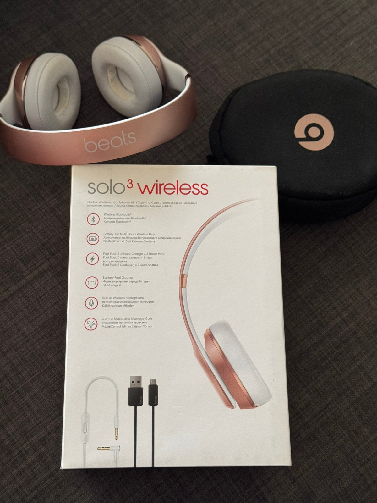 Beats Solo 3 wireless rose gold koptelefoon rosegoud, Audio, Tv en Foto, Koptelefoons, Ophalen of Verzenden, Zo goed als nieuw