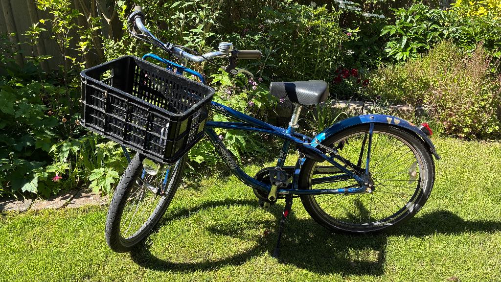 Gazelle Freestyler blauw 24” met mand, Fietsen en Brommers, Fietsen | Meisjes, Ophalen, Terugtraprem, Versnellingen, Gazelle