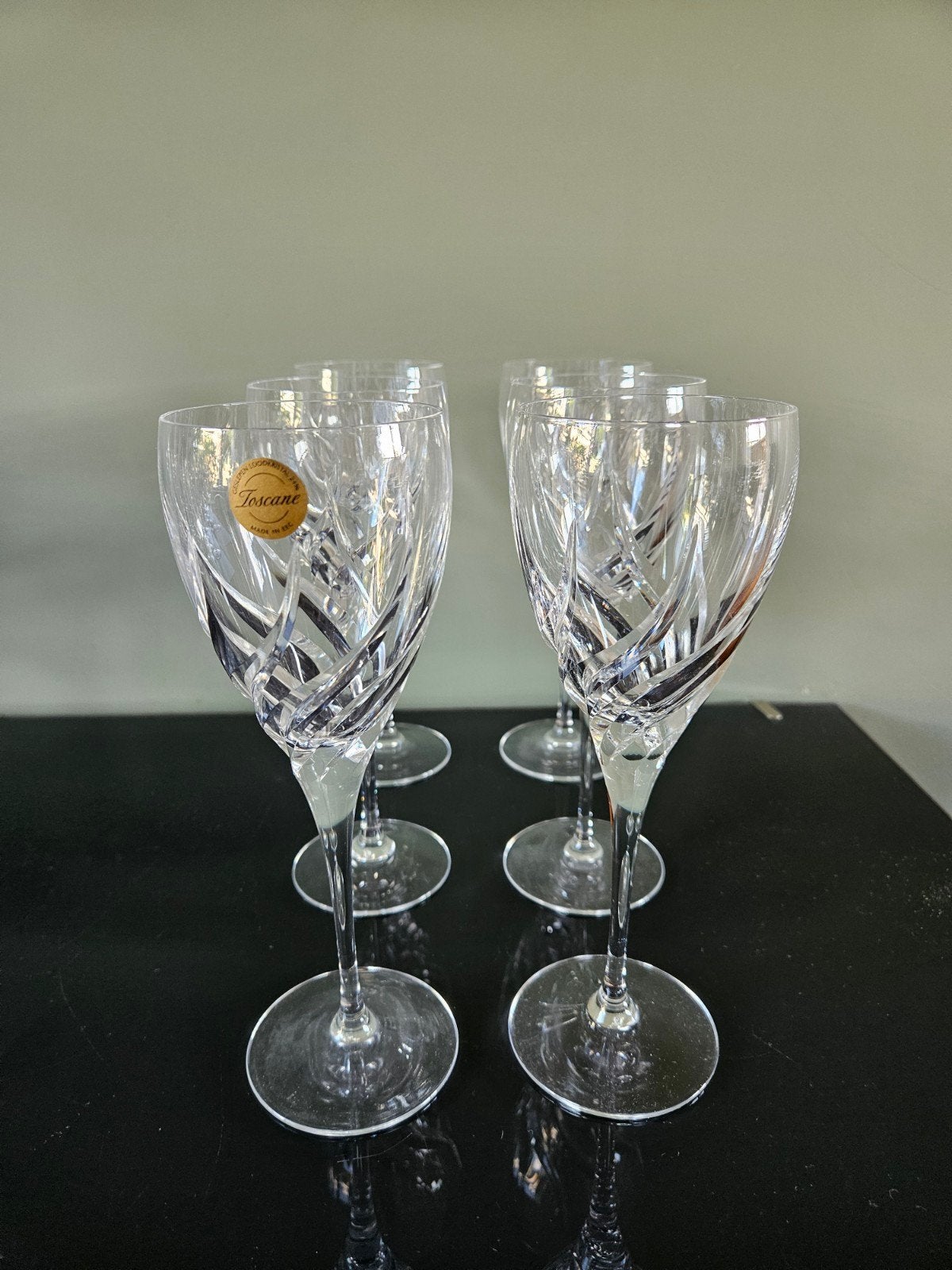 Set van 6 Toscane kristallen wijnglazen, rode wijn, Verzamelen, Glas en Borrelglaasjes, Ophalen of Verzenden, Zo goed als nieuw