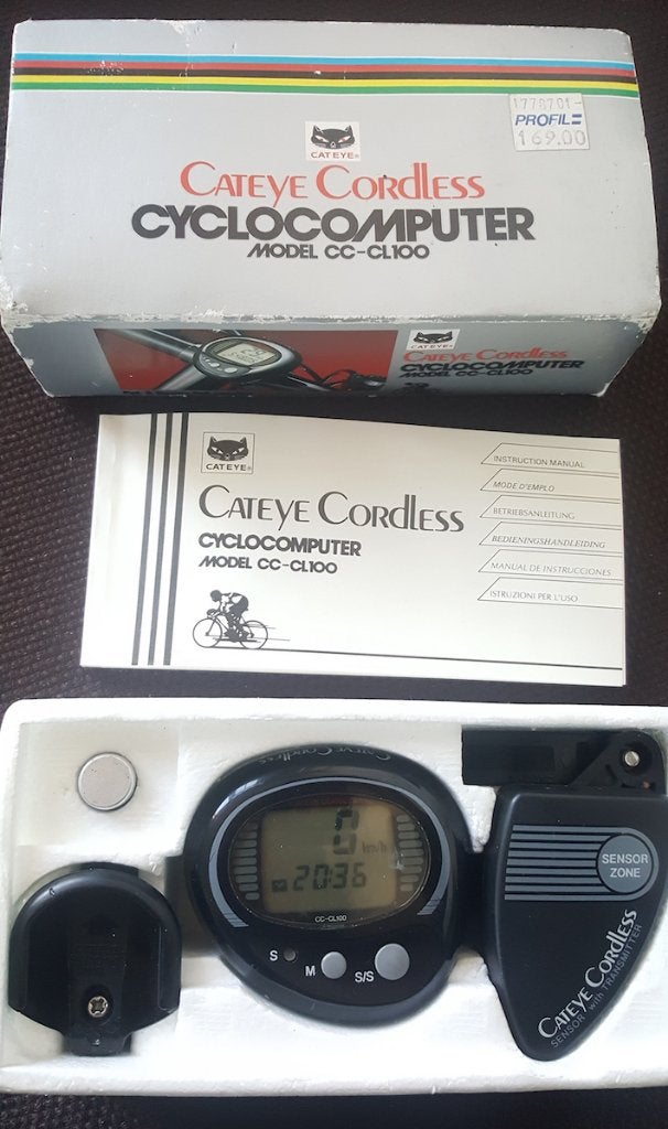 Vintage fietscomputer Cateye Cordless als nieuw, Fietsen en Brommers, Fietsaccessoires | Fietscomputers, Ophalen, Zo goed als nieuw