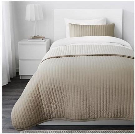 IKEA Karit bed sprei/deken beige (uit het assortiment), Ophalen, Beige, Tweepersoons, Zo goed als nieuw