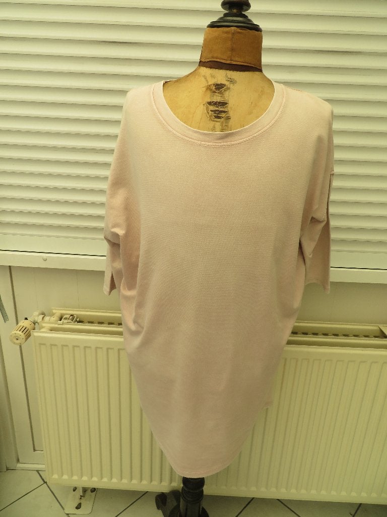 Dames jurk  - blouse lang roze Nü Denmark mt.M, Kleding | Dames, Maat 38/40 (M), Nü Denmark, Ophalen of Verzenden, Zo goed als nieuw