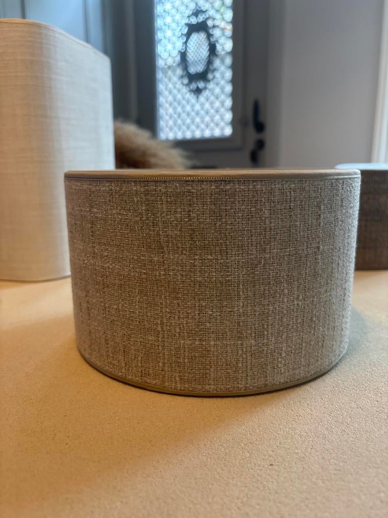 Duran lampenkap, Huis en Inrichting, Gebruikt, Rond, Ophalen of Verzenden, Grijs