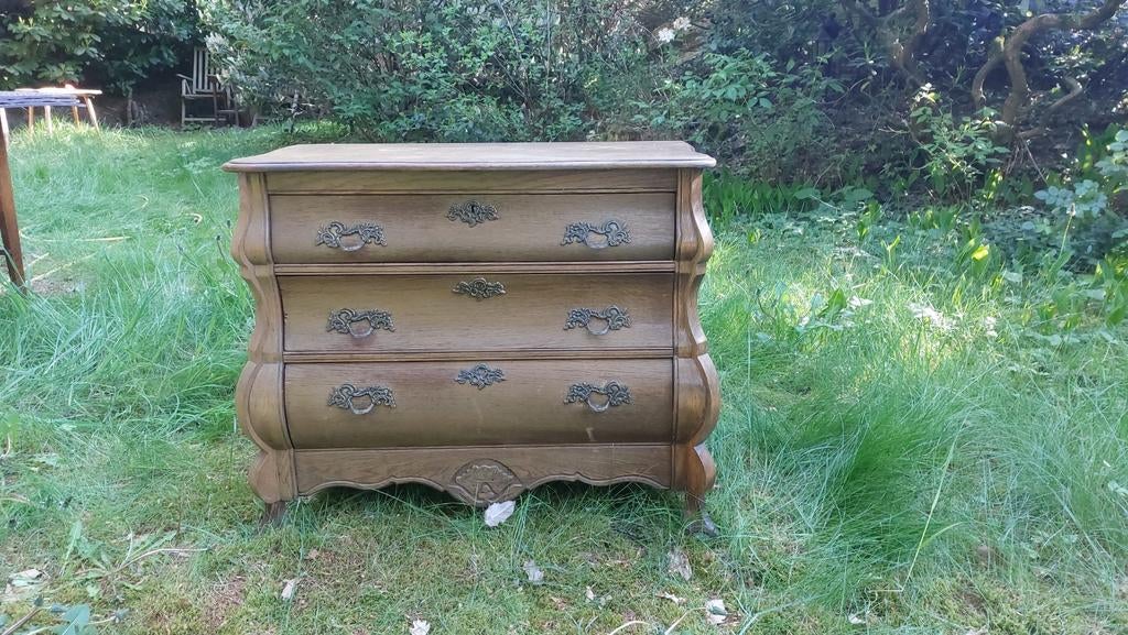 Antieke commode met 3 lades - massief hout, Ophalen
