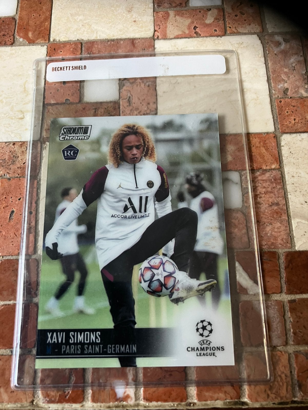 Xavi simons panini topps psg rookie, Verzamelen, Ophalen of Verzenden, Zo goed als nieuw, Buitenlandse clubs, Spelerskaart