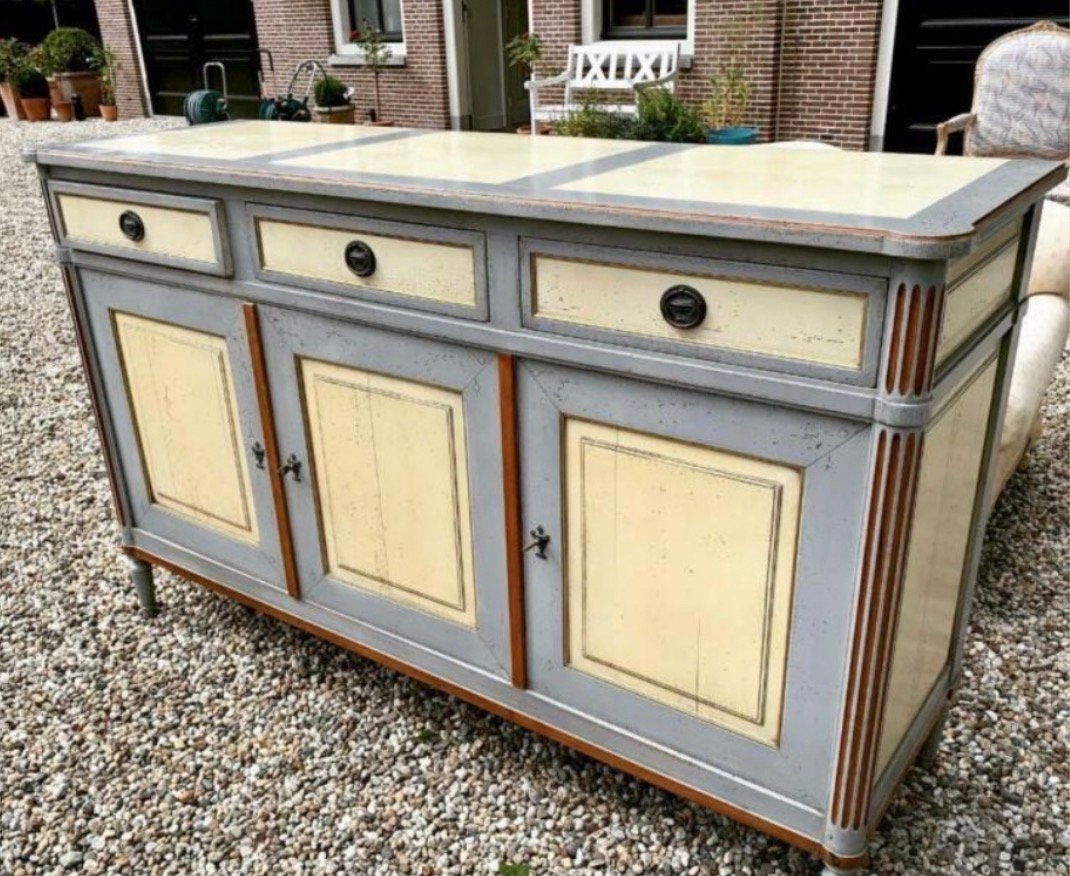 Groot Grange dressoir in Louis XVI stijl, Ophalen, Zo goed als nieuw, 50 tot 75 cm, 150 tot 200 cm