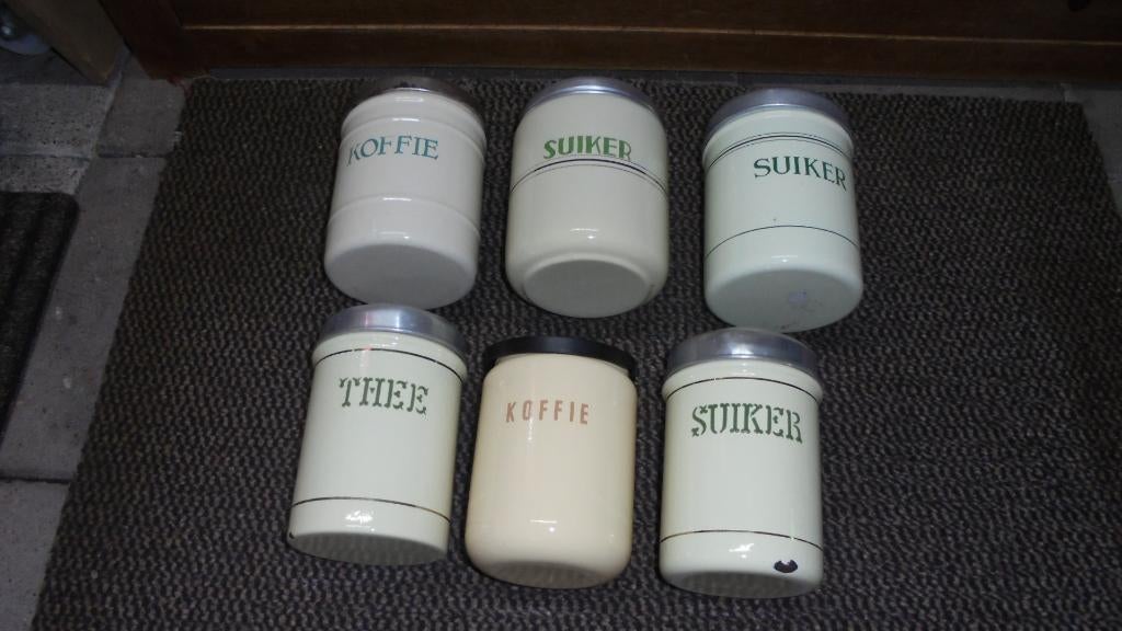 diverse creme emaille bussen, Ophalen of Verzenden