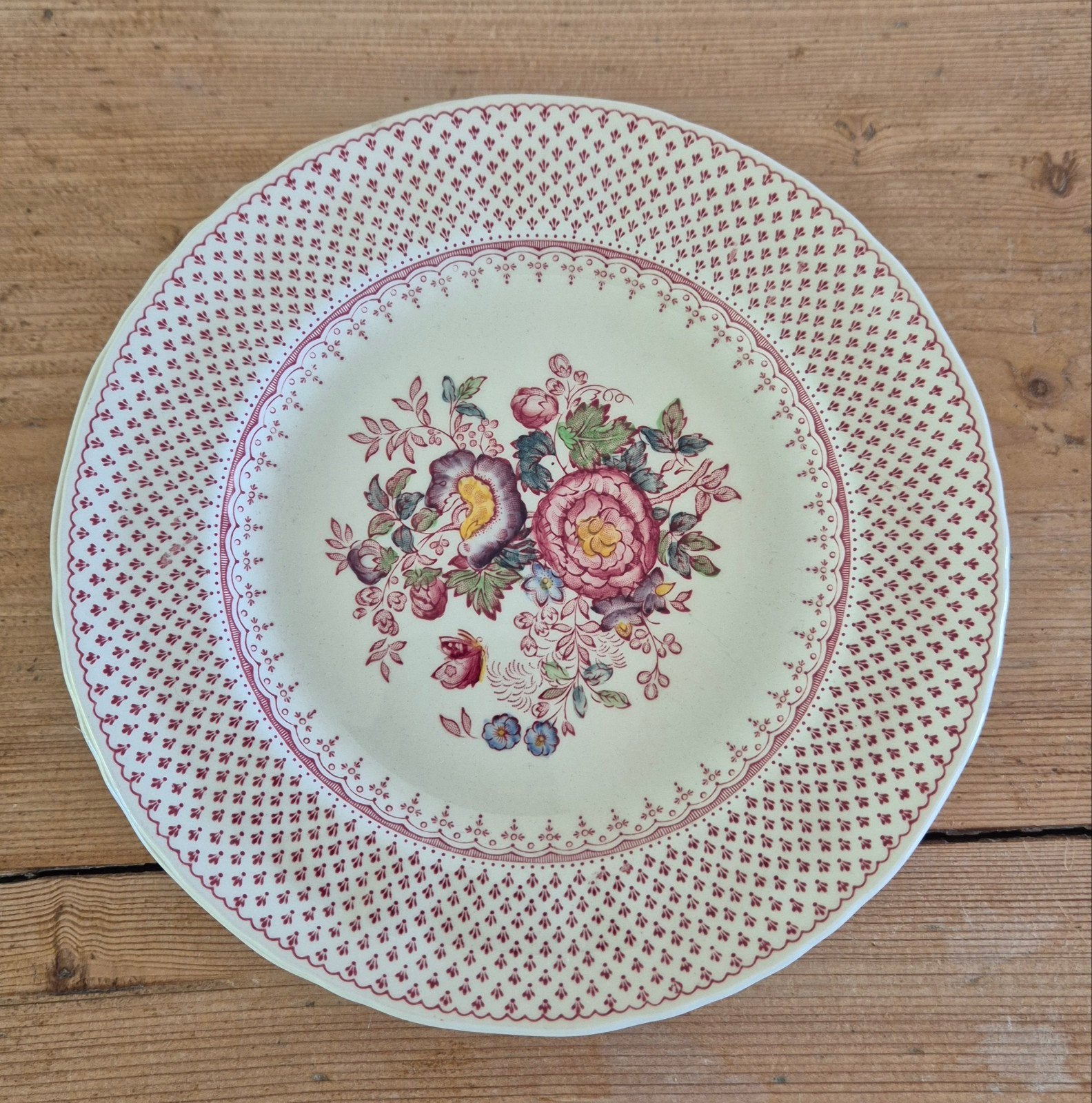 Set van 6 Mason's Ironstone Paynsley dinerborden, Ophalen of Verzenden