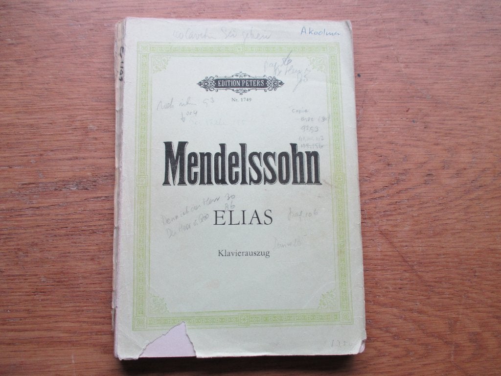 Mendelssohn - elias - piano uittreksel, Muziek en Instrumenten, Gebruikt, Klassiek, Ophalen of Verzenden, Artiest of Componist