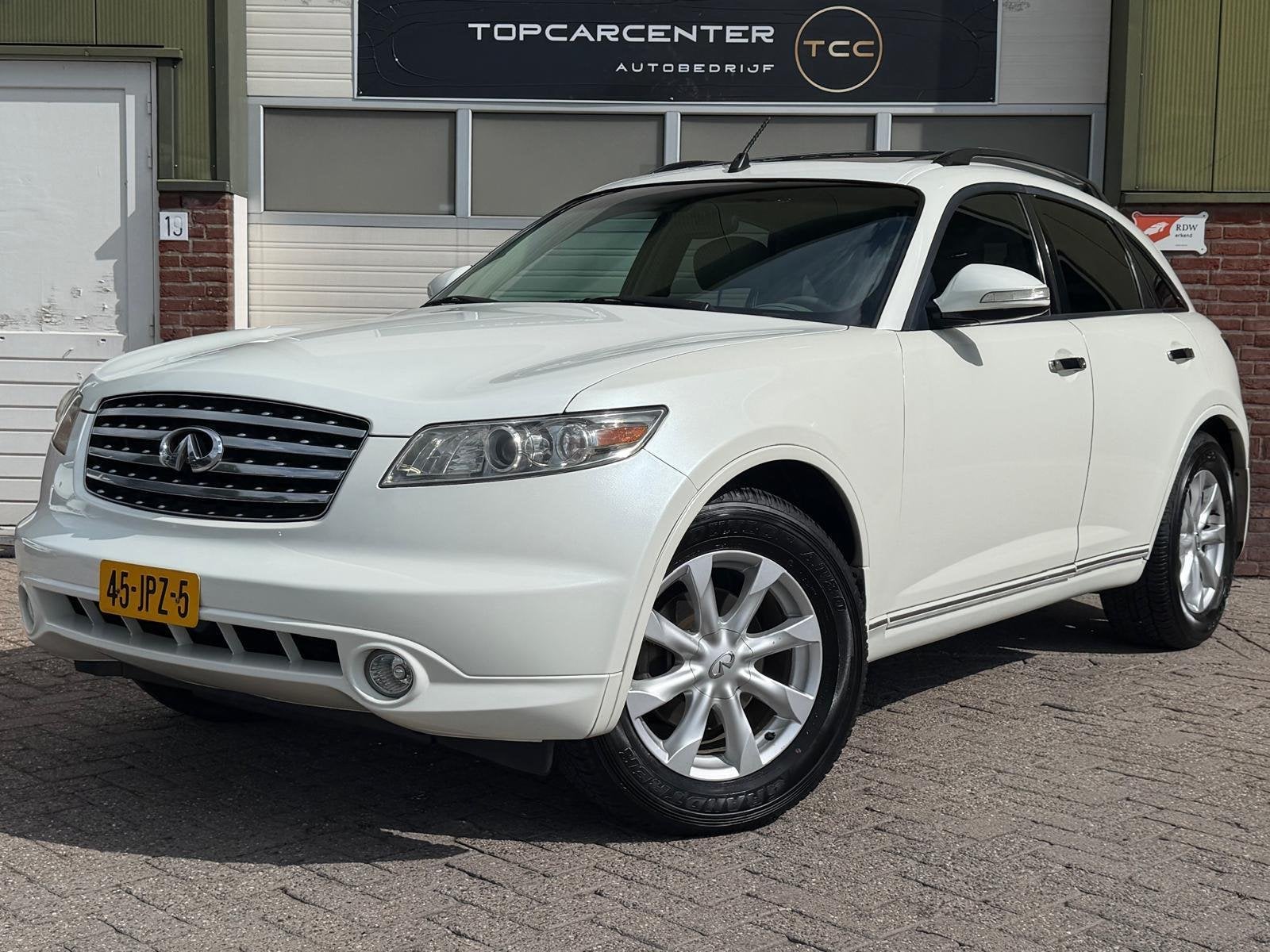Infiniti FX 35 AWD/SCHUIFD/PARKS/LEER/STOELV/CRUISE/APK, Automaat, Gebruikt, Stoelverwarming, Wit