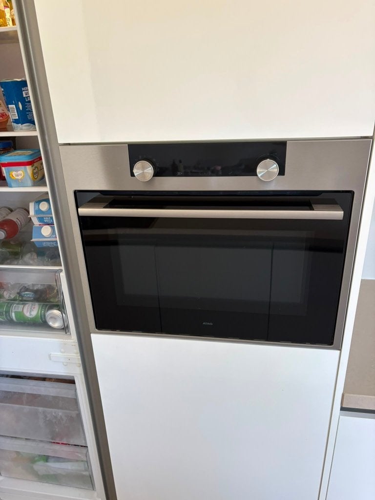 Moderne witte hoogglans eilandkeuken met ATAG GEDEMONTEERD, Wit, Overige typen, Ophalen of Verzenden, Zo goed als nieuw