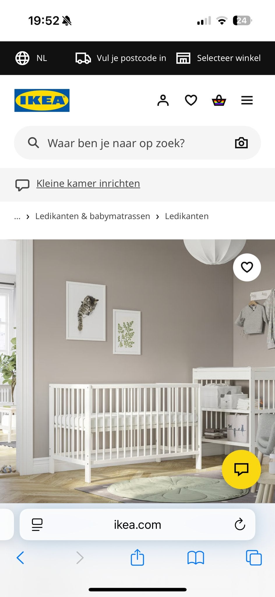 IKEA Ledikant met matras, Kinderen en Baby's, Babywiegjes en Ledikanten, Ophalen of Verzenden, Gebruikt, Ledikant