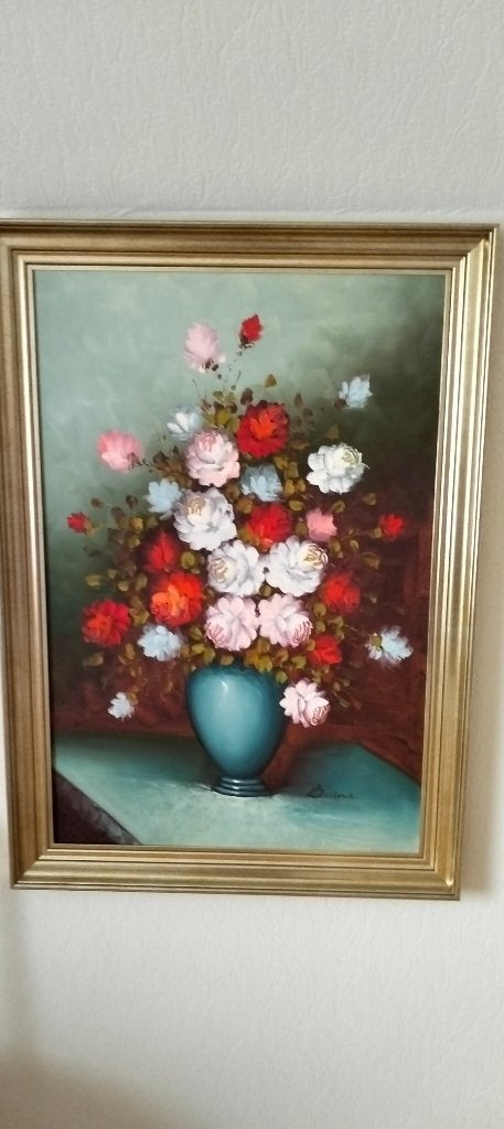 schilderij  vaas met bloemen, Antiek en Kunst, Kunst | Schilderijen | Klassiek, Ophalen