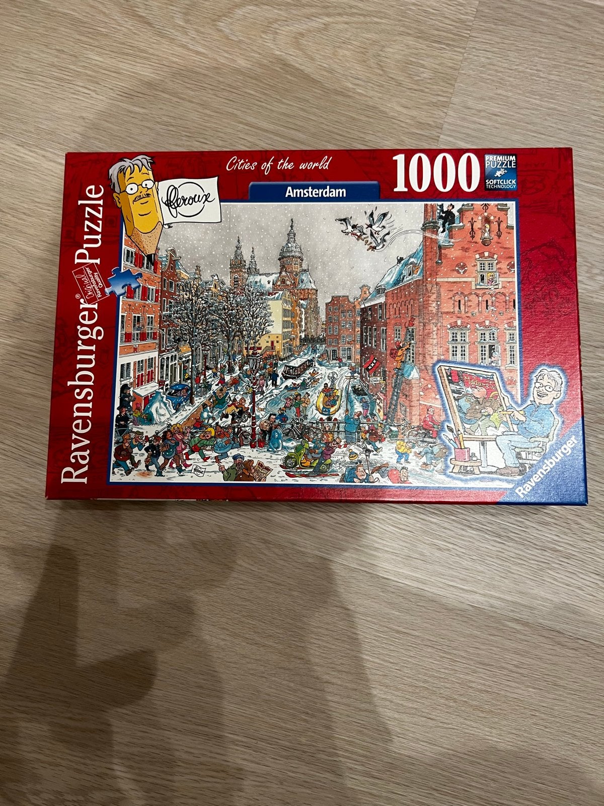 Ravensburger Legpuzzel 1000 st Cities of the World Amsterdam, Ophalen of Verzenden, 500 t/m 1500 stukjes, Zo goed als nieuw, Legpuzzel