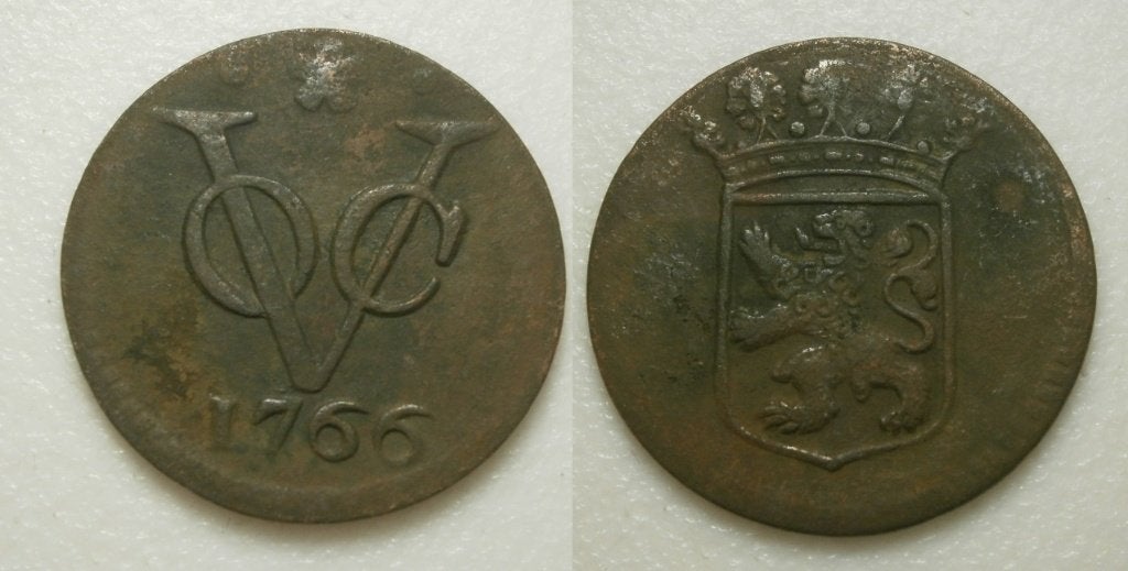 PD11355 Holland VOC Duit 1766, Ophalen of Verzenden, Vóór koninkrijk, 1 cent, Losse munt