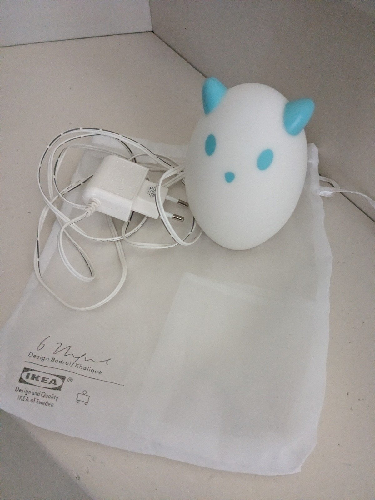 IKEA SPÖKA LED nachtlampje, wit/blauw, dierenvorm, Ophalen of Verzenden, Gebruikt