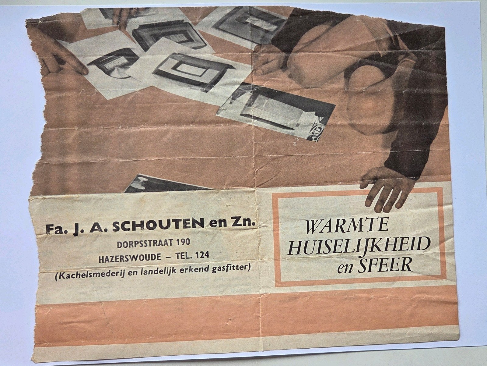Firma Schouten knipsel Hazerswoude, Ophalen of Verzenden, Voor 1940, Gebruikt