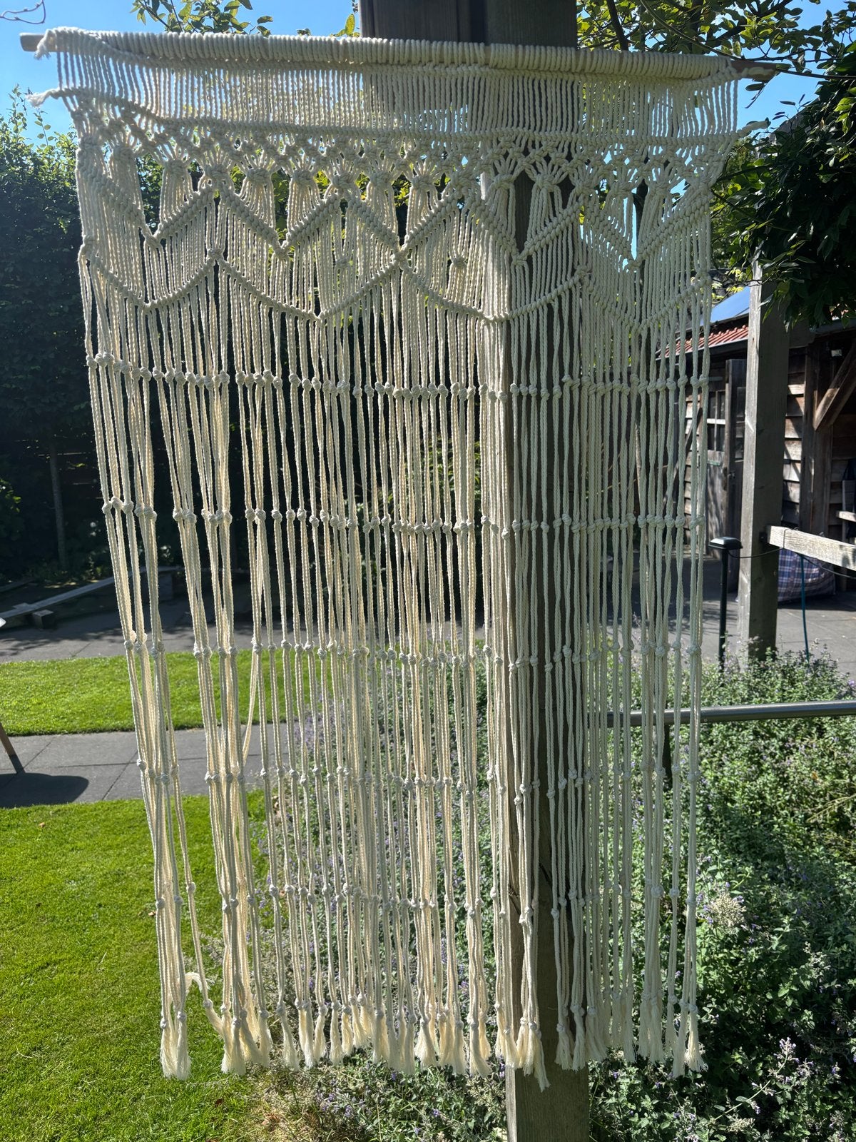 Macrame deurgordijn 90x150 cm - Boho stijl, Ophalen, Beige, Boho, Zo goed als nieuw