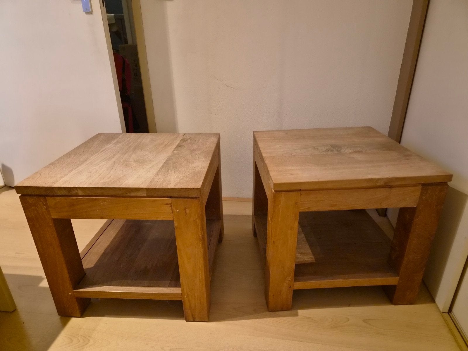 bijzettafels, Ophalen, Vierkant, Hout