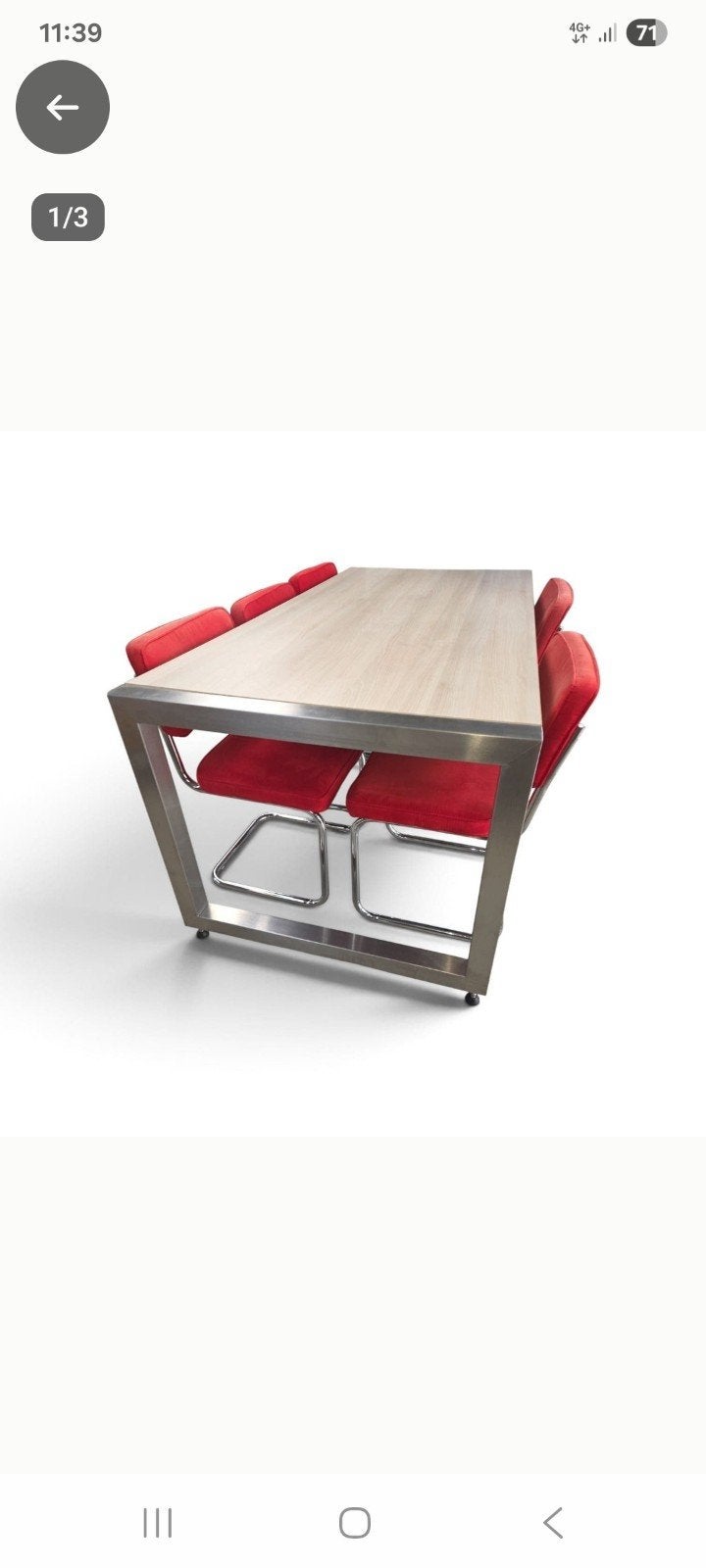 Modern bureau met metalen frame en houten blad, Ophalen, Overige typen, Gebruikt, Hout