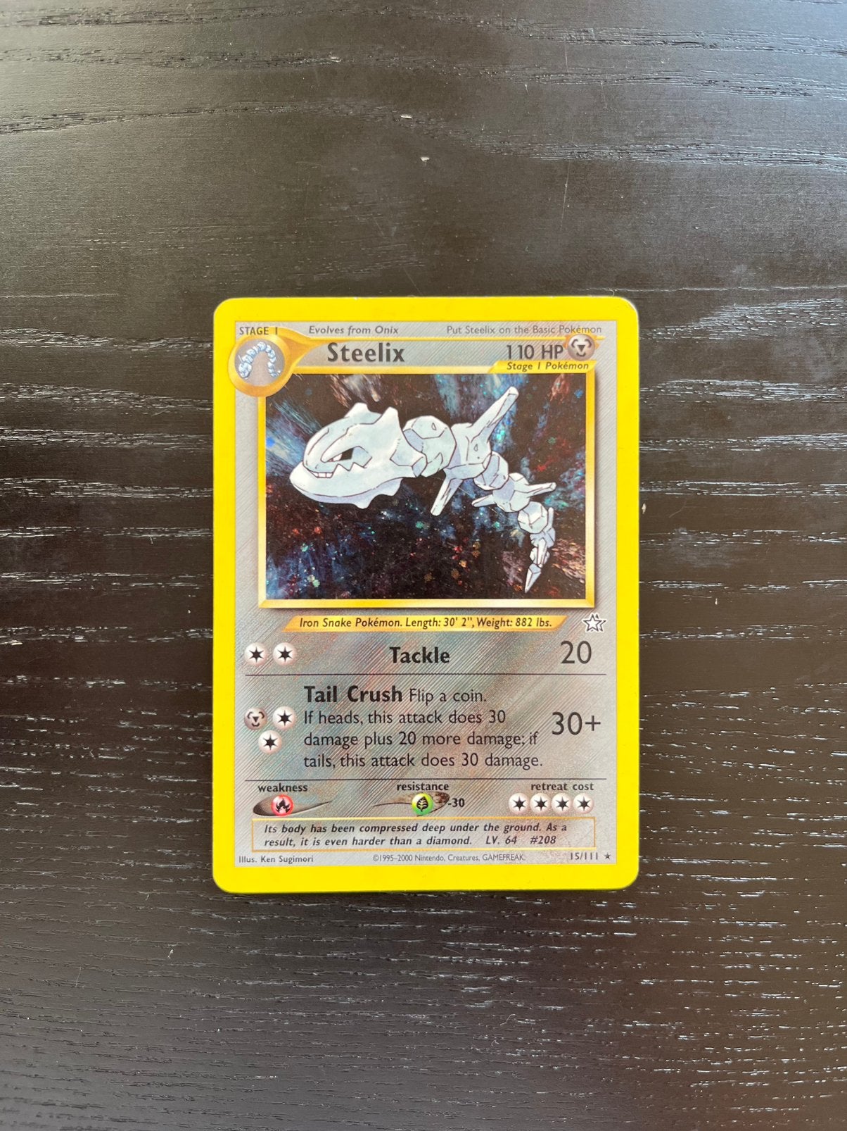 Steelix holo 15/111 - Neo Genesis, Ophalen of Verzenden, Zo goed als nieuw, Losse kaart