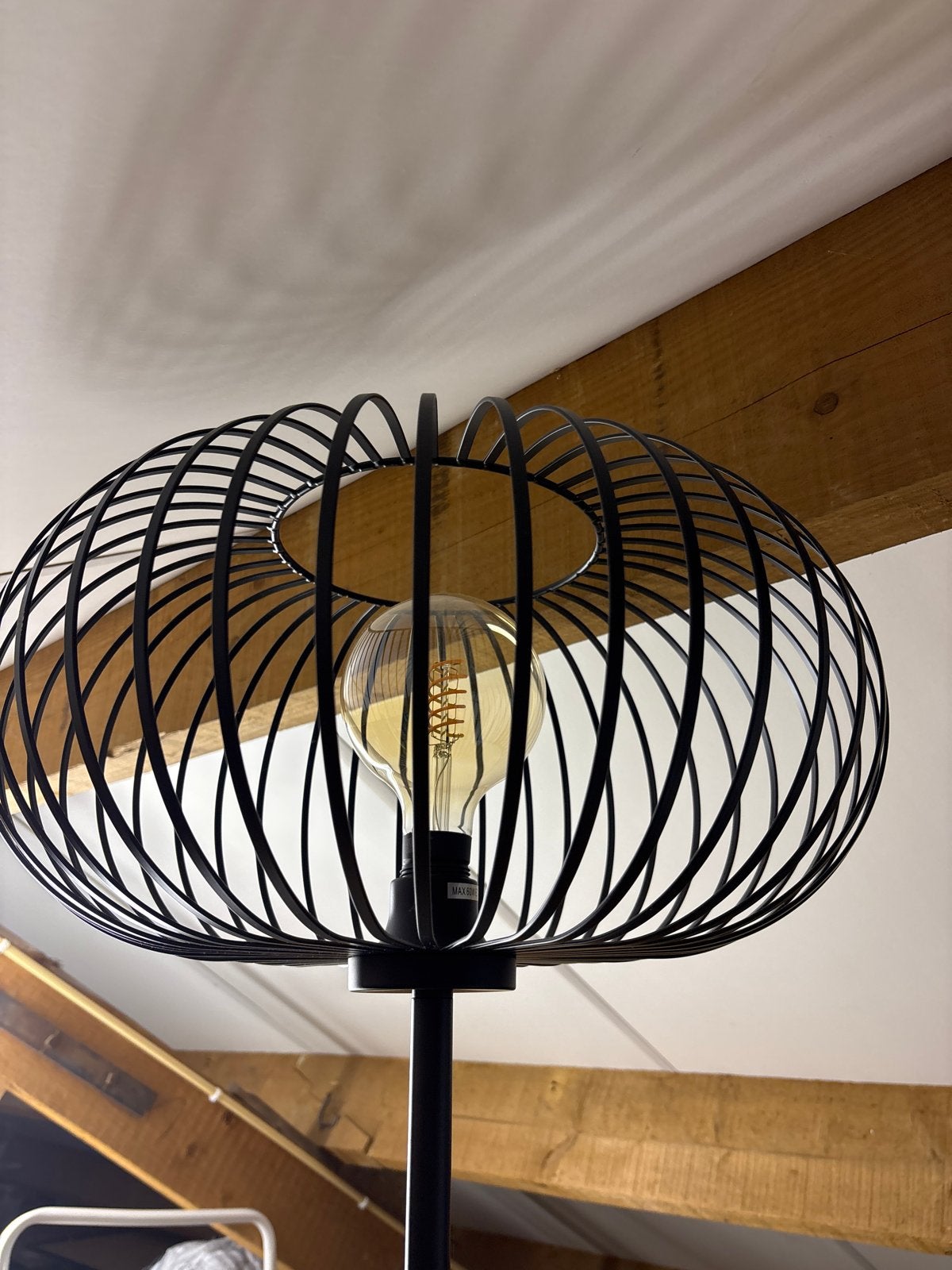 Staande lamp met dimmer, Ophalen, E27 (groot), Zo goed als nieuw, Metaal