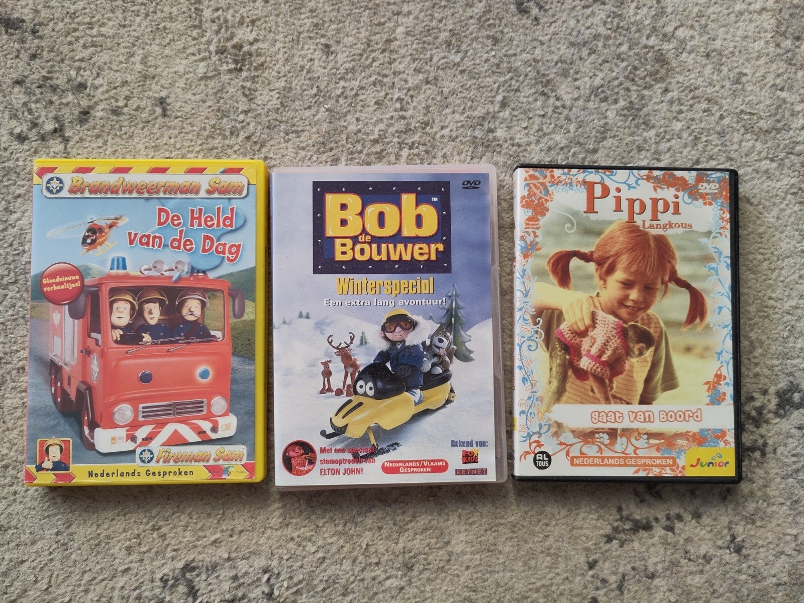 3 kinderdvds Brandweerman Sam Bob de Bouwer, Pipi Langkous, Cd's en Dvd's, Dvd's | Kinderen en Jeugd, Alle leeftijden, Ophalen