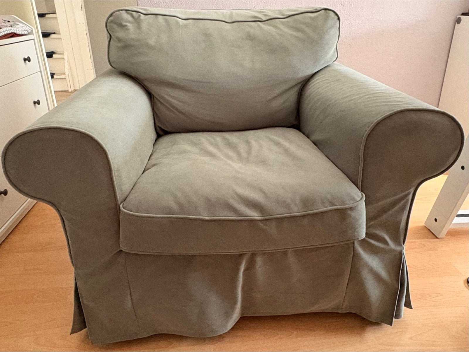 Ikea Ektorp fauteuil groen, Huis en Inrichting, Fauteuils, Zo goed als nieuw, Stof, 100 tot 125 cm, 75 tot 100 cm, Ophalen
