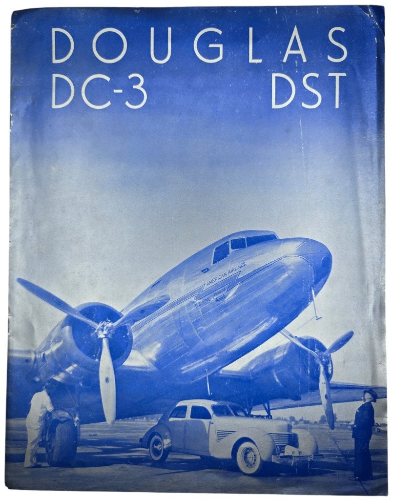Brochure – Douglas DC-3 / DST, Fokker Amsterdam (1936), Ophalen of Verzenden, Gebruikt, Kaart, Foto of Prent