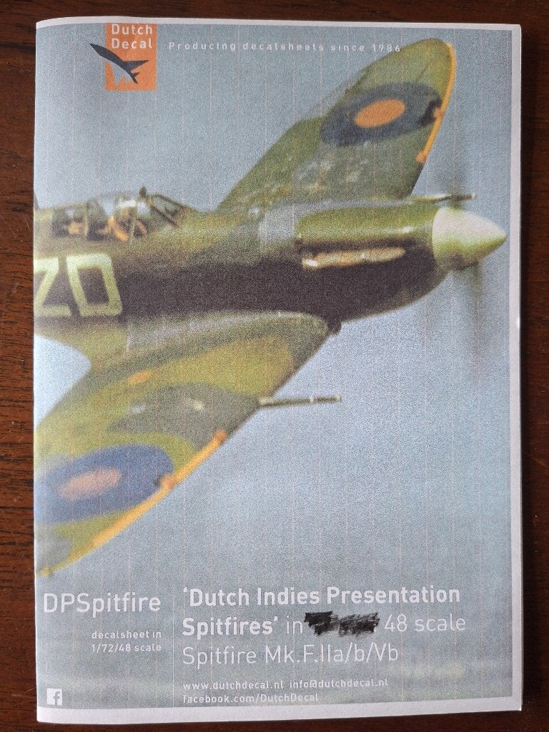 Dutch Decal DIndies presentation Spitfire MK.F.IIa/b/Vb 1:48, Overige merken, Ophalen of Verzenden, Zo goed als nieuw, Groter dan 1:72