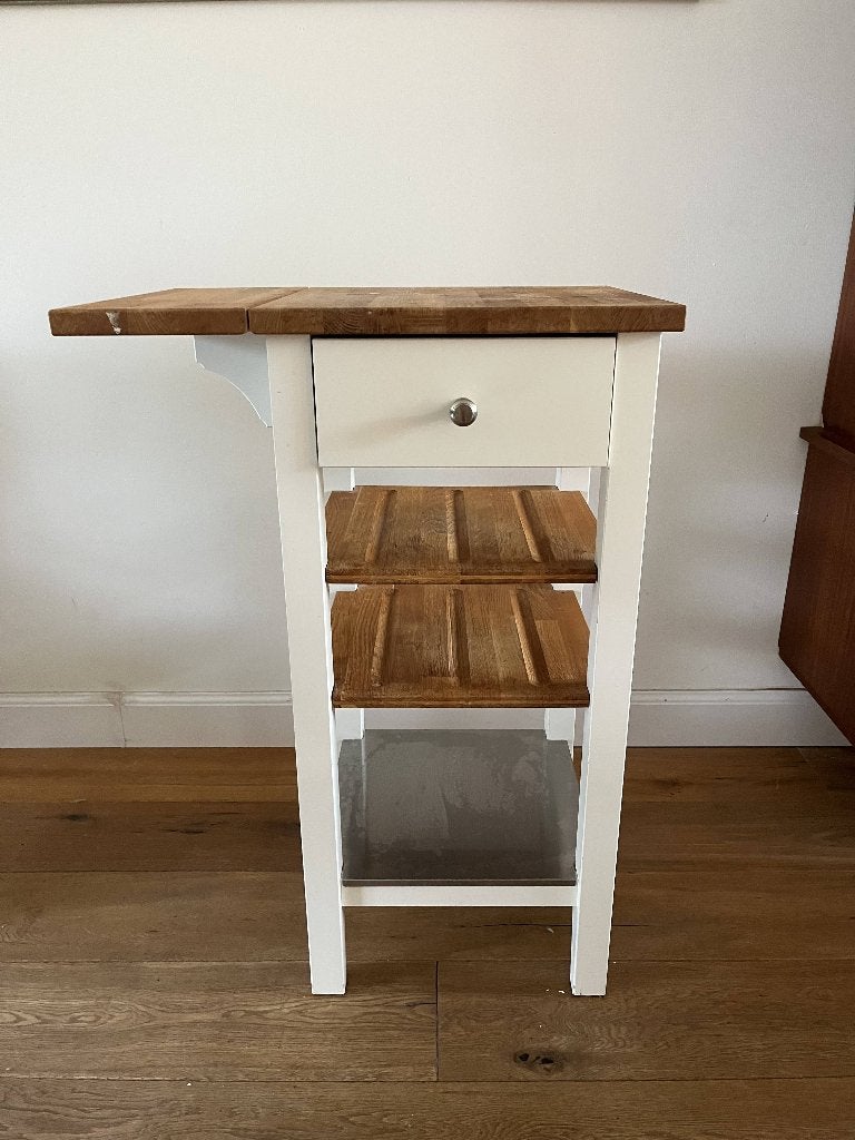 Roltafel | Keukeneiland STENSTORP Ikea | Wit | Moet weg!, Ophalen, Met plank(en), Gebruikt, Eikenhout