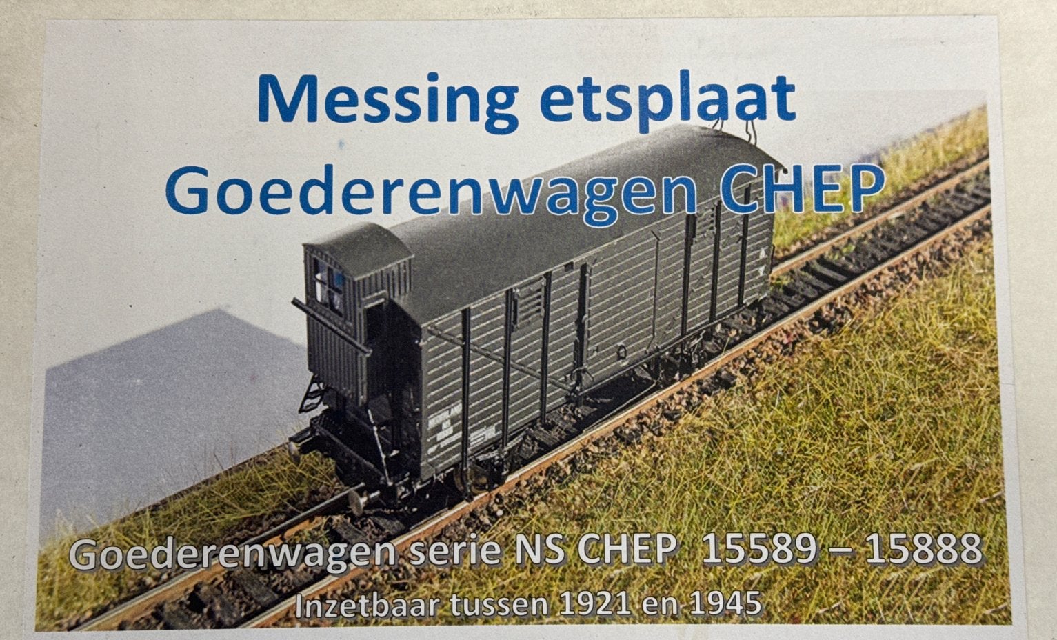Messing etsplaat twee wagens NS CHEP 15589-15888, Overige merken, 1:50 of kleiner, Overige typen, Nieuw