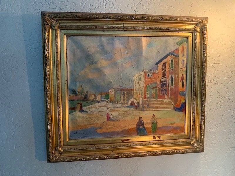 Venetië 1939, Novelli, olieverf, Ophalen of Verzenden