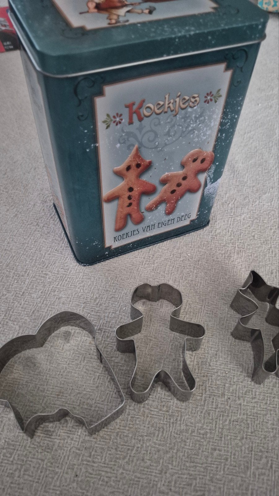 Max en Moritz koekjesblik met uitstekers, Ophalen of Verzenden, Gebruikt, Koek(jes), Overige merken