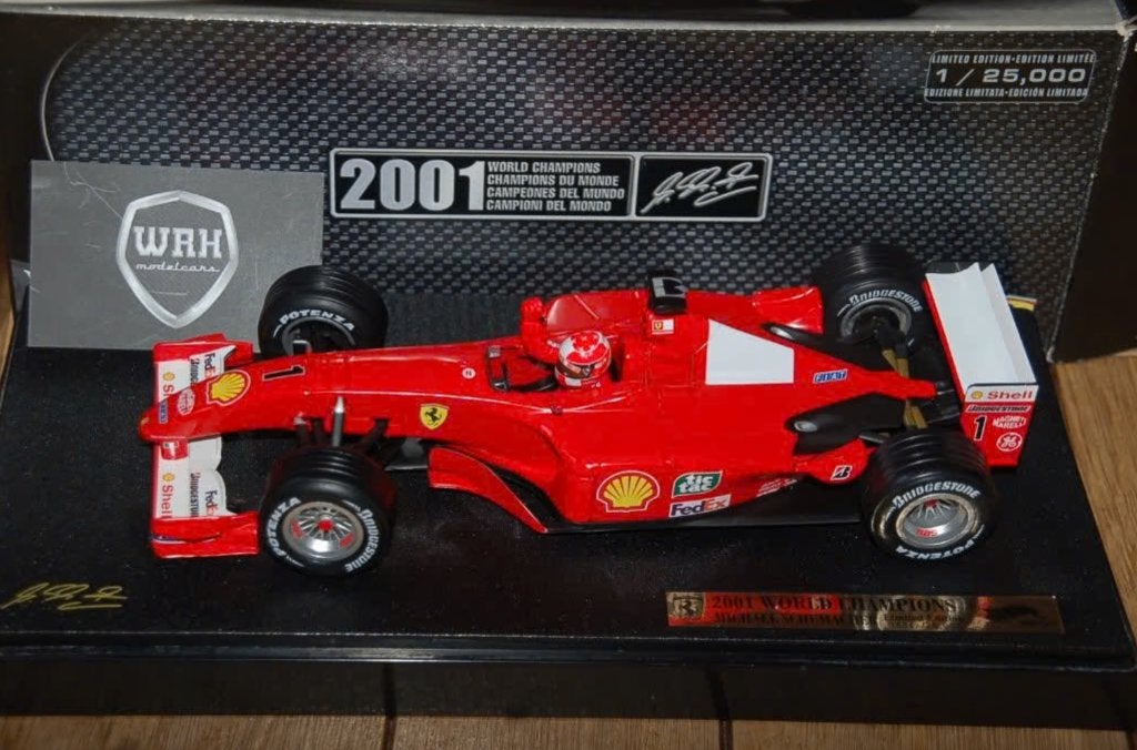 FERRARI F1 2001 WORLD CHAMPION Schumacher Hotwheels 1:18 WRH, Hobby en Vrije tijd, Verzenden, Zo goed als nieuw, Auto, Hot Wheels