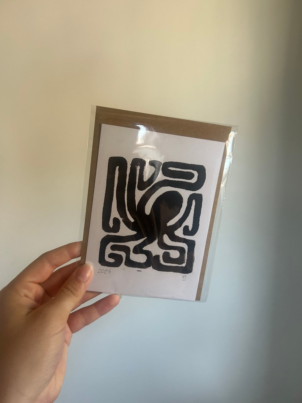 Handgemaakte octopus print, Ophalen of Verzenden