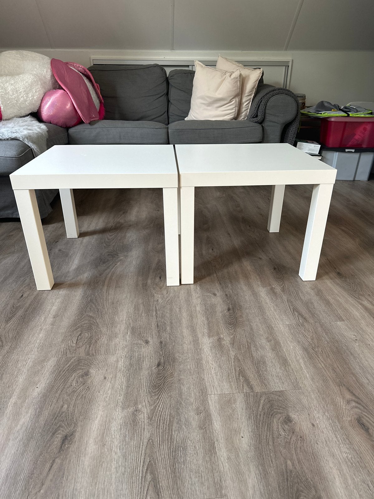 IKEA Bijzettafels Wit - Set van 2 (55x55x45 cm), Gebruikt, Vierkant, 55 tot 75 cm, Ophalen
