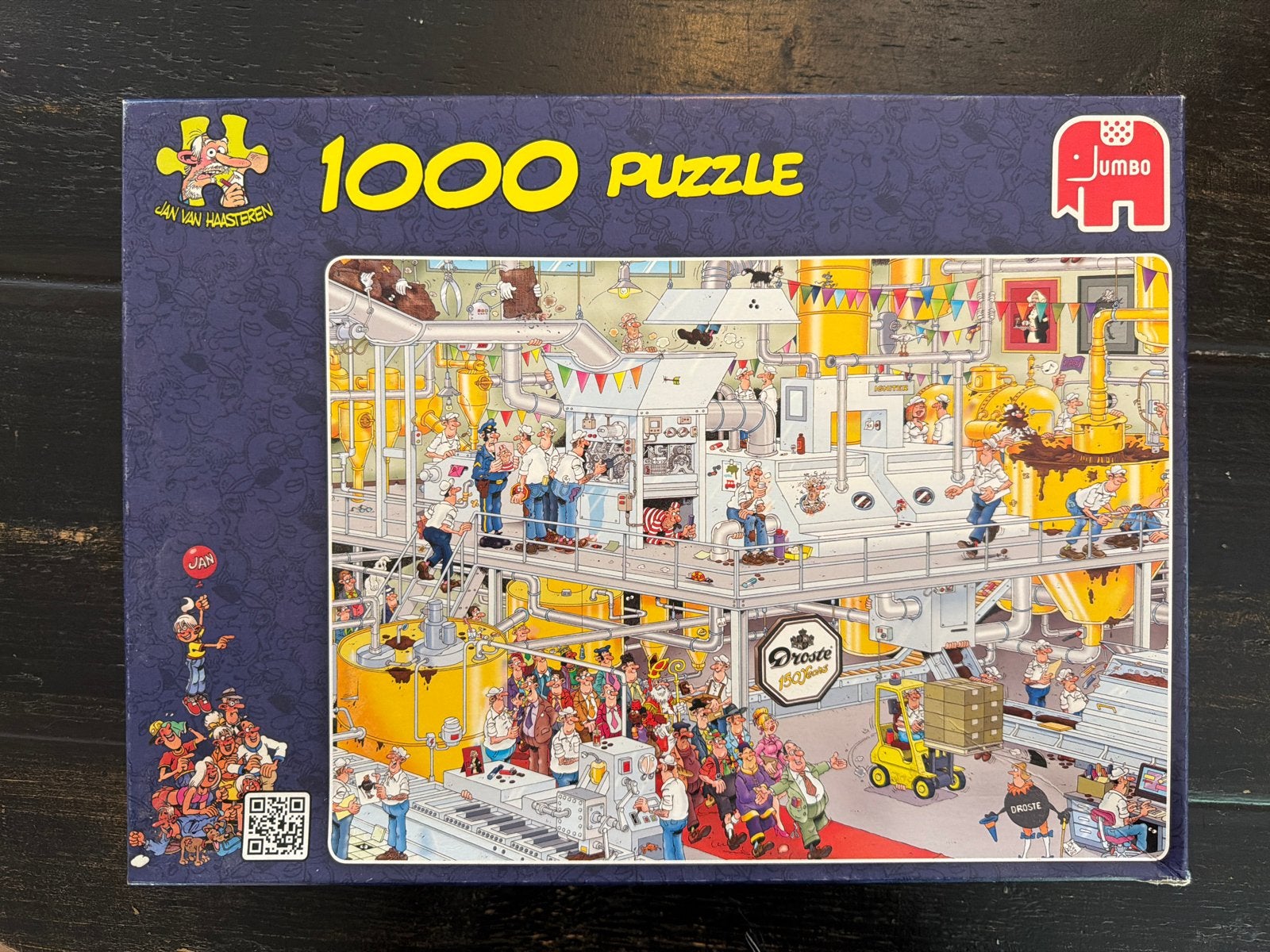 Jan van Haasteren 1000 stukjes puzzel - De Chocoladefabriek, Hobby en Vrije tijd, Ophalen, 500 t/m 1500 stukjes, Gebruikt, Legpuzzel